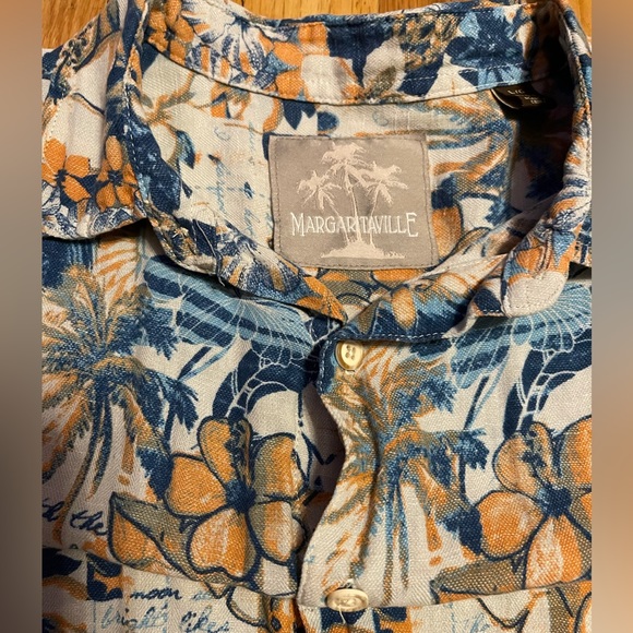 Linen/Silk Margaritaville Button Down - Picture 3 of 14